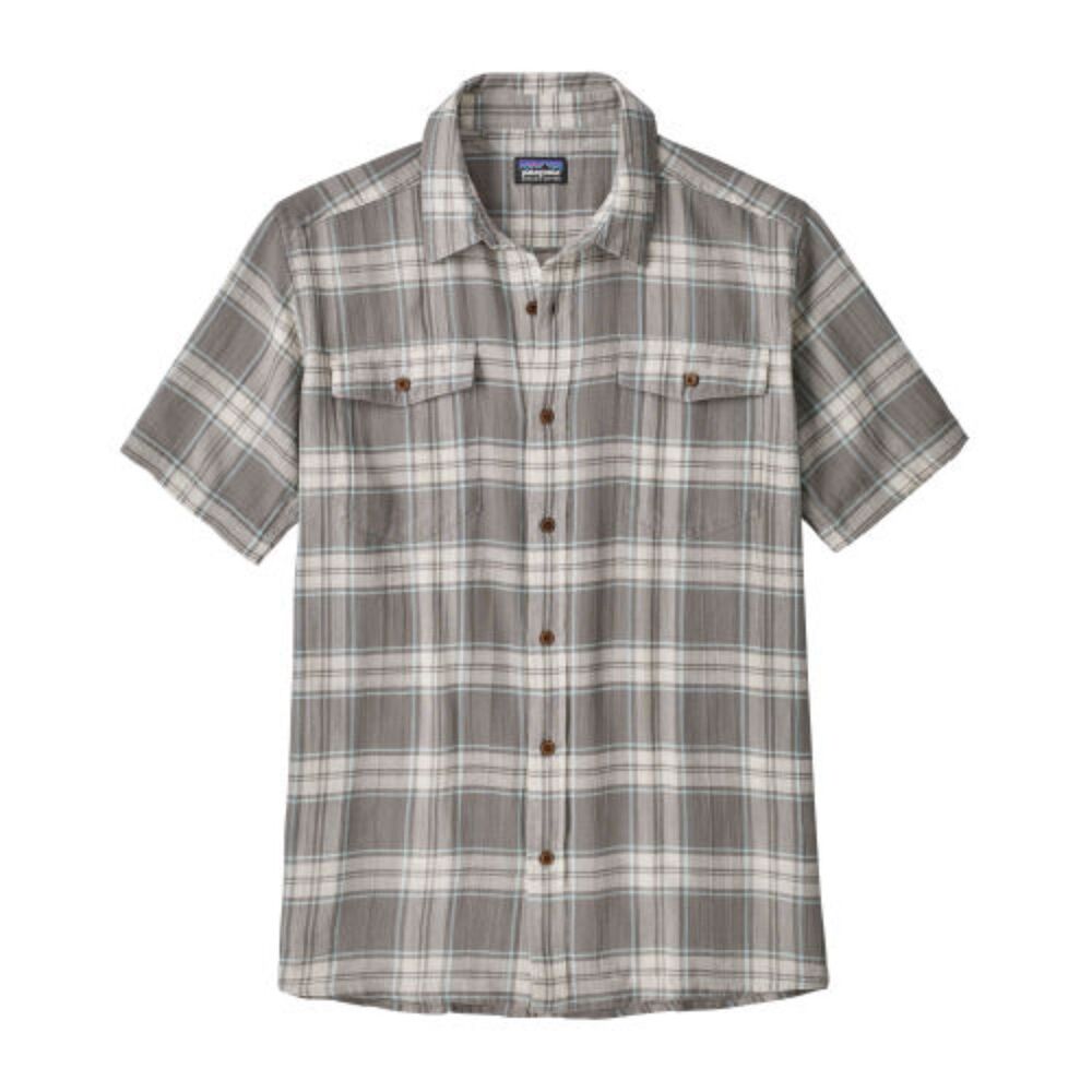Patagonia Steersman Plaid Short Sleeve Button Down Shirt, Large (C7)